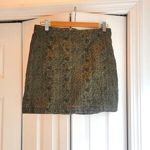 Free People Modern Denim Printed Mini Skirt
